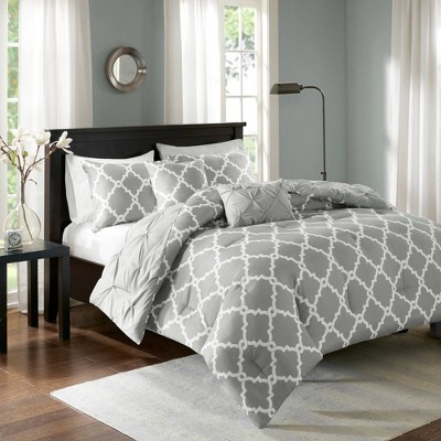 5pc Full/Queen Hayden Solid Reversible Comforter Set - Gray