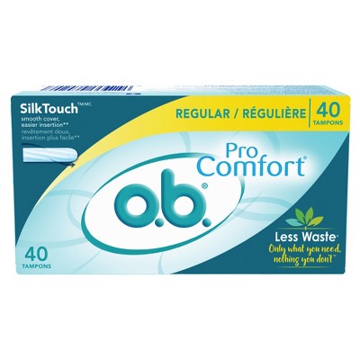 o.b. ProComfort Fragrance Free Tampons - Applicator-Free - Regular - 40ct