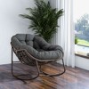CAVINAS Cotton Rattan Glider Rocking Chair with Mid-Height Backrest,Upholstered Rocking Chair,Nursery Accent Chair for Bedroom - 2 of 4