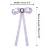 INSPIRE CHIC Women's Pre-Tied Long Ribbon Bowknot Faux Pearl Brooch Pin Tie - 2 of 4