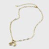 14K Gold Dipped Cubic Zirconia Puffy Heart Charm Initial Necklace - A New Day™ Gold - 2 of 4