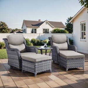 Gymojoy Outdoor Gliders Chairs Swivel Chairs Ottoman with 5-Inch Thick Cushions - 1 of 4