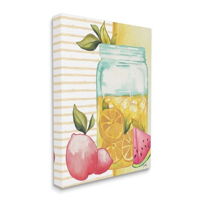 Stupell Industries Iced Lemonade Pitcher Abstract Pink Lemon Fruit