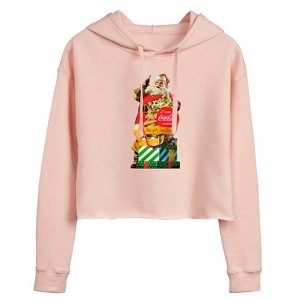 Women's - Coca-Cola - Vintage Santa Gift For Thirst Cropped Graphic Hoodie - 1 of 2