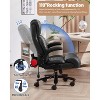 Grungis PU Leather Swivel Office Chair with Wheels,Modern Gaming Chair with Adjustable Height and Thigh Exerciser,Computer Chair for Office - 2 of 4