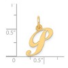 Black Bow Jewelry 14k Yellow Gold Ella Collection Small Fancy Script Initial Pendant A-W - 4 of 4
