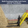 46" Skid Steer Pallet Fork Blades, 4000lbs Capacity Forklift Blades with Movable Connectors for Tractors Loaders Skid Steer Attachment, Black - 3 of 4