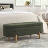 NicBex Oval Storage Ottoman Bench with Rubber Wood Leg,End of Bed Ottoman with Storage,Storage Bench for Living Room,Bedroom,Entryway - 2 of 4