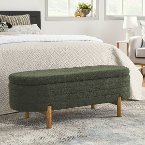 NicBex Oval Foam Storage Ottoman Bench,Upholstered Storage Ottoman with Rubberwood Legs,Modern Storage Bench for Living Room,Bedroom - 1 of 4