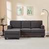 86'' Linen L-Shaped Sectional Sofas with Movable Ottoman, Armrest Organizer, and Storage - 2 of 4