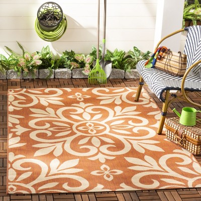 Cinnamon Stick Floral Tufted Reversible Indoor/Outdoor Rug 8' x 11'2"