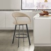 Armen Living 26" Ramona Iron and Faux Leather Swivel Counter Height Barstool - 2 of 4