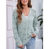 Women's Lightweight Crochet Cardigan Long Sleeve Hollow Out Kint Sweaters - 2 of 4