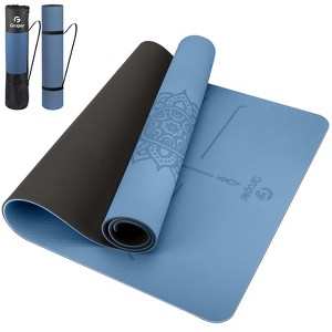 Gruper Non Slip TPE Yoga Mat with Alignment Lines Large Size 72x32 Inches 0.32 or 0.24 Thick for Fitness Pilates and Floor Workouts - 1 of 4