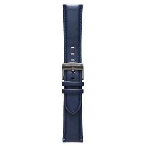 Pininfarina Watch Strap - Genuine Italian Leather 22mm Band for Pininfarina Hybrid Smart Watch - Dark Blue with Light Grey Buckle - 1 of 1