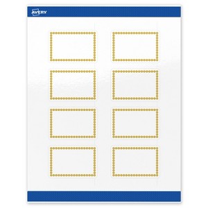 Avery Printable Rectangle Labels, Gold Beads, 2" x 3", Glossy White Rectangle Labels, Permanent, Laser/Inkjet, 80ct, Great for Product Labels - 1 of 4