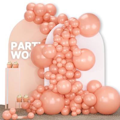 PartyWoo Balloons Peach Pastel Light Orange Blush Pink 18 12 10 5 Inch 142 pcs