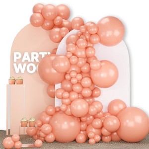 PartyWoo Balloons Peach Pastel Light Orange Blush Pink 18 12 10 5 Inch 142 pcs - 1 of 4
