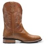 Santimon Men's Cowboy Boots, Mid Calf Boots Round Toe Dress Boots for Men Brown - 3 of 4