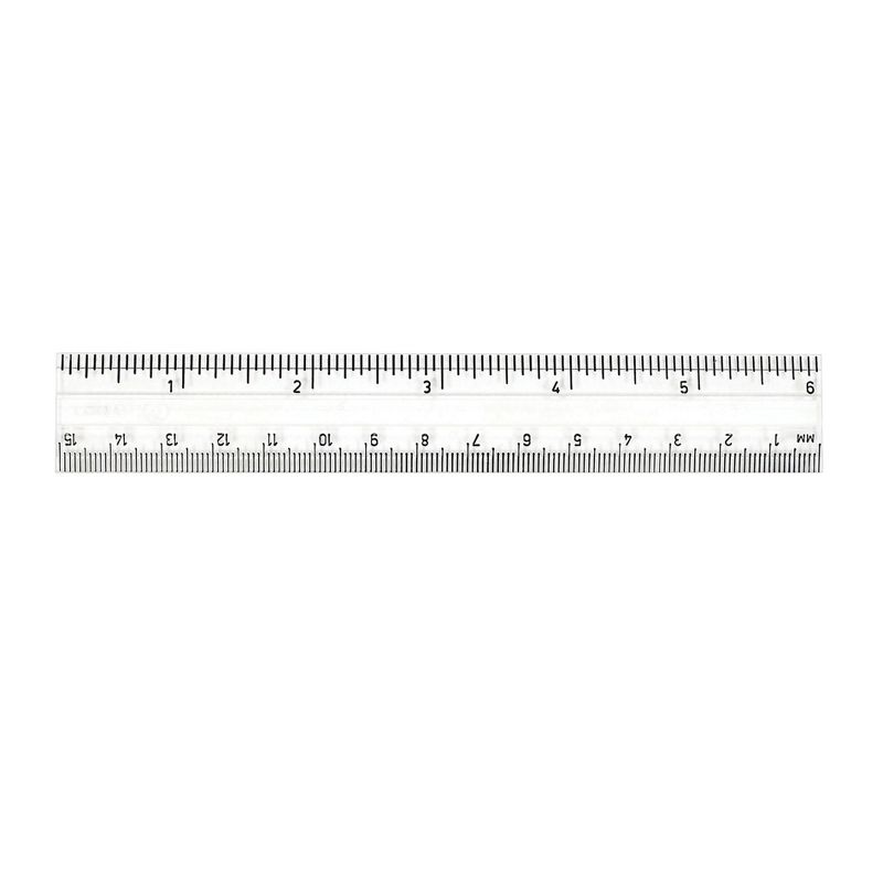 Charles Leonard Plastic Ruler, 6", Inches/Metric, Clear, Pack of 48, 3 of 4