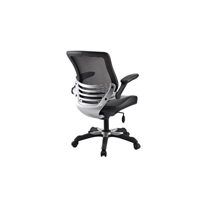 Edge Mesh Vegan Leather Seat Office Chair with Flip-Up Arms Black - Modway, 4 of 9