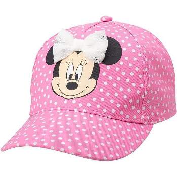 Disney Minnie Mouse Girls Baseball Cap – 3D Bow Curved Brim Strap Back Hat (Ages 4-7)