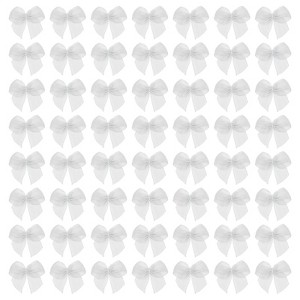 Unique Bargains Craft DIY Gift Packaging Accessories Satin Mini Flower Bows - 1 of 4