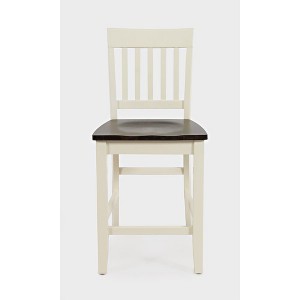 Jofran, Decatur Lane Farmhouse Solid Wood Counter Stool (Set of 2), White - 1 of 4
