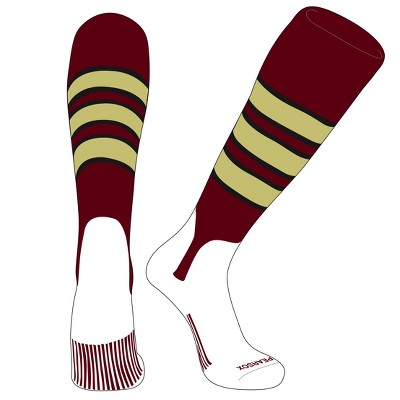 PEAR SOX OTC Baseball Softball Stirrup Socks (C, 5in) Cardinal, Black,Vegas Gold (M)