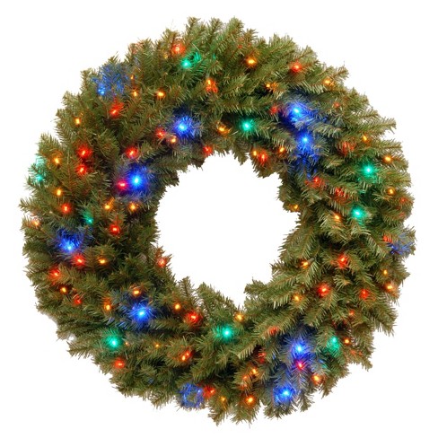 National Tree Company Pre-lit Artificial Christmas Wreath, Green