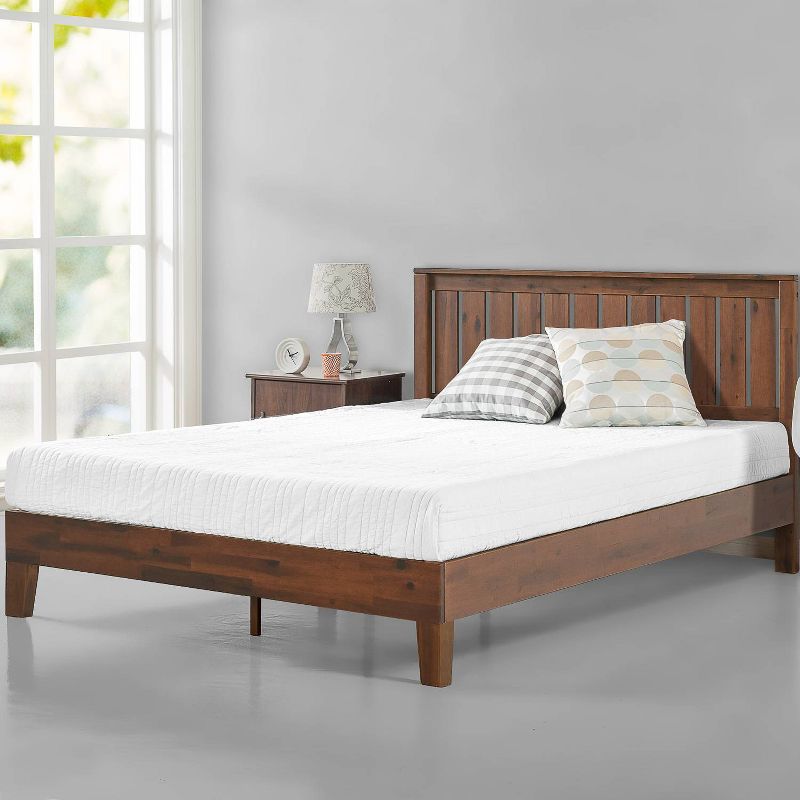 Vivek Deluxe Wood Platform Bed with Headboard - Zinus, 3 of 11