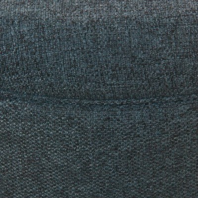 Modern Textured Navy Woven Fabric Large Round Storage Ottoman