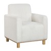 Polyester Boucle Fabric Arm Chair with Pocket Spring Seat, Wooden Base, and Cylindrical Legs - 2 of 4