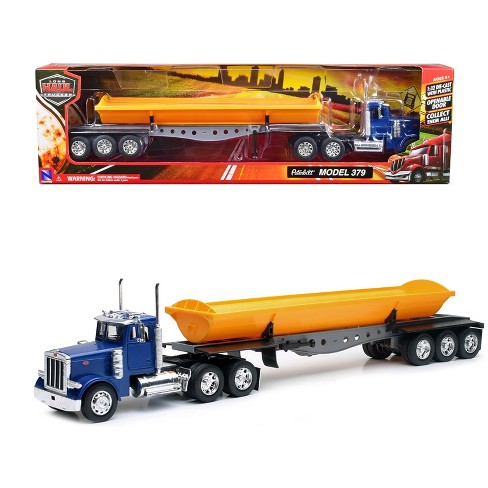 New Ray 1:32 Peterbilt Model 379 Oil Tanker - Black Cab with Silver Tank -  Long Haul Truckers - M & J Toys Inc. Die-Cast Distribution