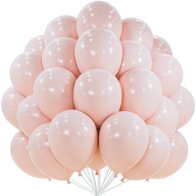 PartyWoo Balloons Light Pink Pastel Baby Pale Blush 12 Inch 50 pcs