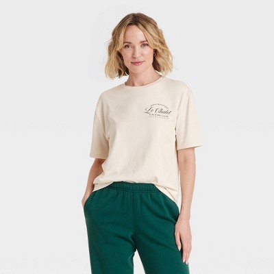 Women's Short Sleeve Graphic T-Shirt - Universal Thread™ Cream S