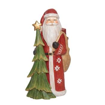 Transpac Resin 10 In. Multicolored Christmas Classic Rustic Santa Decor ...