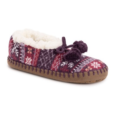 MUK LUKS Women's Classic Ballerina Slipper, Purple, L/XL (8-10)