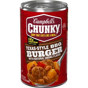 Campbell's Chunky Texas-Style BBQ Burger with Natural Smoke Flavor Soup - 18.8oz - 1 of 4