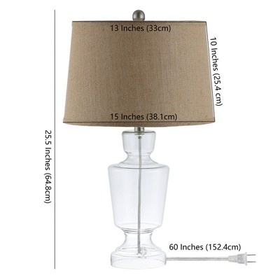 Amby Clear Glass Table Lamp Set with White Shade