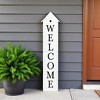 HomeRoots 48" White And Black Solid Wood Birdhouse Welcome Porch Sign - 2 of 4