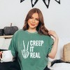 Simply Sage Market Women's Creep It Real Peace Short Sleeve Garment Dyed Tee - 2 of 4