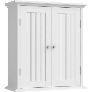 Aoibox Bathroom Wall Cabinet Over The Toilet Space Saver Medicine Cabinet with 2 Doors Adjustable Shelves White 24x21.1in - 1 of 4