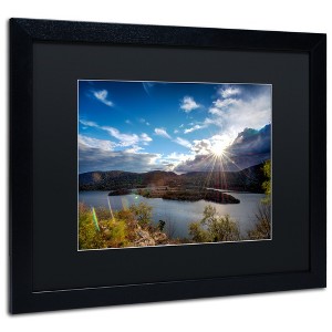 Trademark Fine Art-David Ayash 'Sunset Over the Hudson' Matted Framed Art - 1 of 4