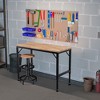 Okak 48/60IN Industrail Heavy-Duty Standing Desk, Adjustable Computer Desk with Rubber Pads/Wheels, Office Desk for Living Room, Study, Office - 3 of 4