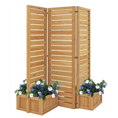 Privacy Screen with Planter - Brown - Yardistry