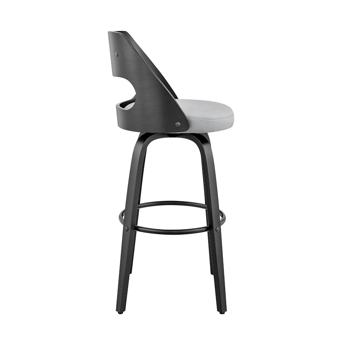 Armen Living Julius Bar Stool Gray and Walnut 30 in Seat Height - thumbnail 4