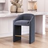 Counter Stool – 34.3" H With Midnight Gray Velvet Upholstery & Electroplated Steel Frame By Zuo Modern - 2 of 4