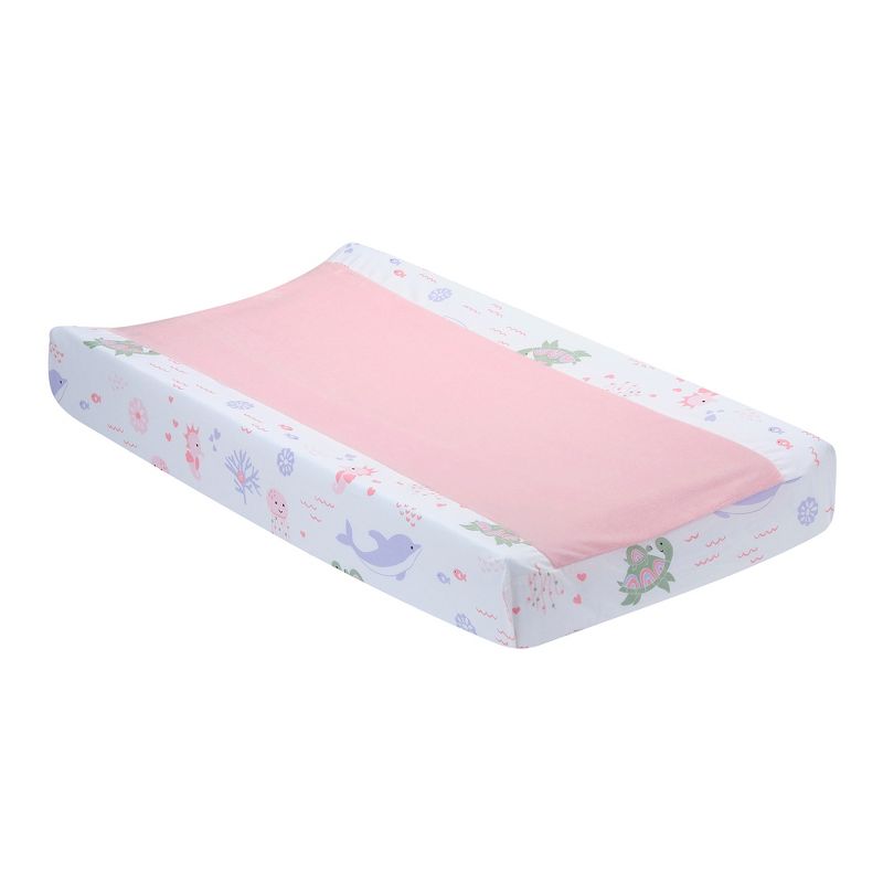 Lambs & Ivy Sea Dreams Dolphin/Turtle Underwater Nautical Changing Pad Cover, 1 of 6
