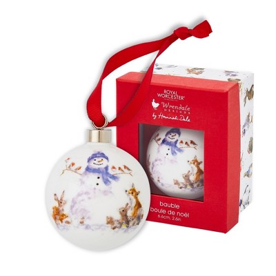 Royal Worcester Wrendale Designs Gathered Around Bauble (Snowman) - 2.6 Inch
